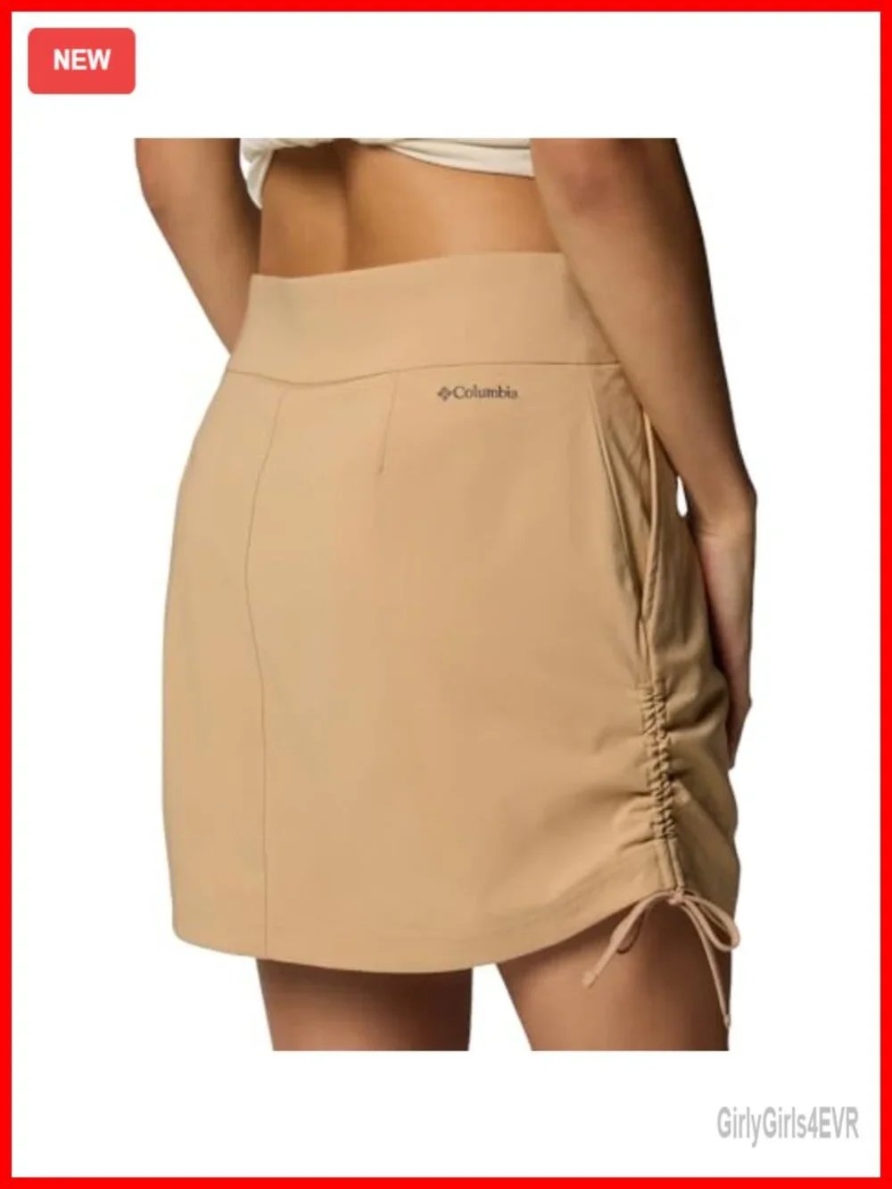 Columbia All Seasons Ruched Skort with Built-in Shorts, Stretch Polyester Blend